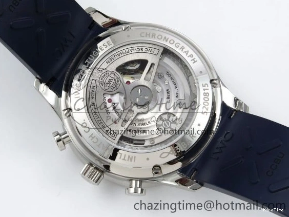 MIROTIME 0412 Casual Portuguese Chrono IW3716 Z+F 1:1 Best Edition White Dial on Blue Rubber Strap A 7016